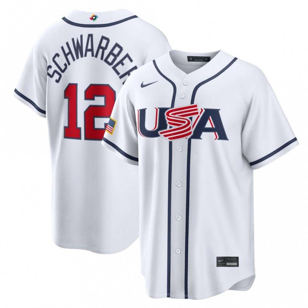 Kyle Schwarber USA Baseball 2026 World Baseball Classic Home Stadium Jersey - White-Pro Kit Vault | Brand New 26/27 Sports Jerseys